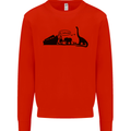 Noahs Ark Dinosaurs T-Rex Atheist Atheism Mens Sweatshirt Jumper Bright Red