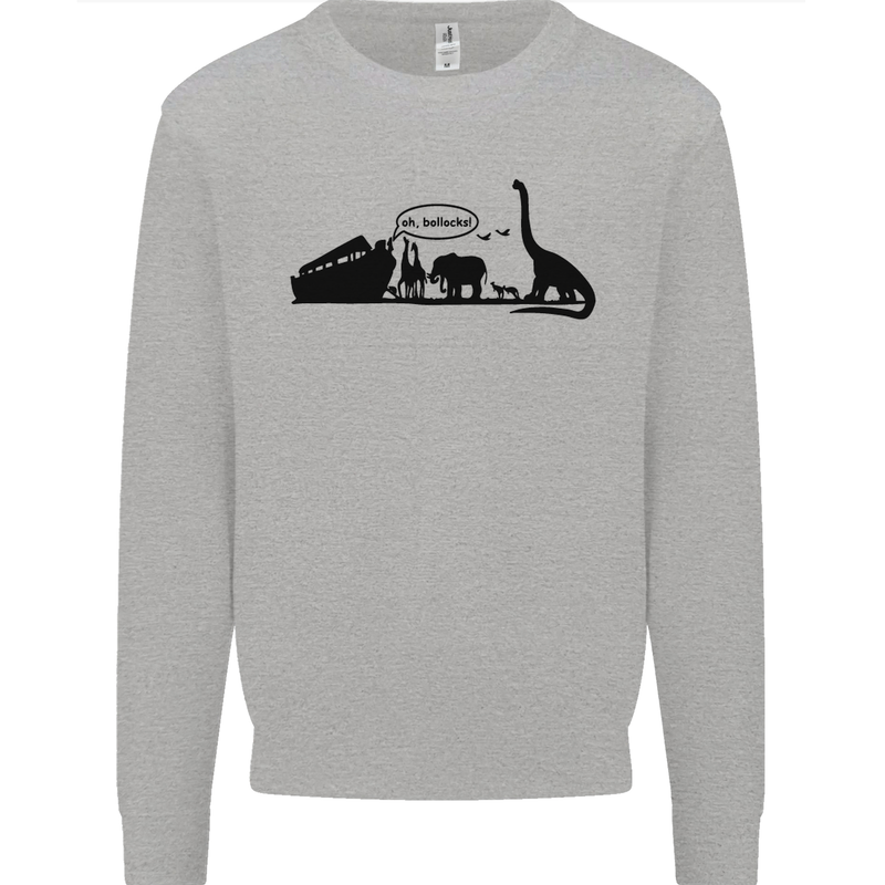 Noahs Ark Dinosaurs T-Rex Atheist Atheism Mens Sweatshirt Jumper Sports Grey