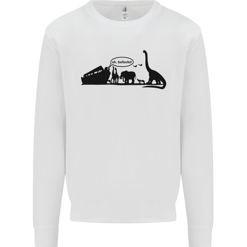 Noahs Ark Dinosaurs T-Rex Atheist Atheism Mens Sweatshirt Jumper White