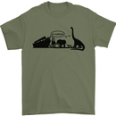 Noahs Ark Dinosaurs T-Rex Atheist Atheism Mens T-Shirt Cotton Gildan Military Green