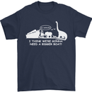 Noahs Ark Dinosaurs T-Rex Atheist Atheism Mens T-Shirt Cotton Gildan Navy Blue