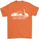 Noahs Ark Dinosaurs T-Rex Atheist Atheism Mens T-Shirt Cotton Gildan Orange
