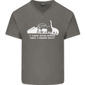 Noahs Ark Dinosaurs T-Rex Atheist Atheism Mens V-Neck Cotton T-Shirt Charcoal
