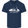 Noahs Ark Dinosaurs T-Rex Atheist Atheism Mens V-Neck Cotton T-Shirt Navy Blue