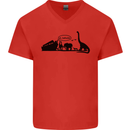 Noahs Ark Dinosaurs T-Rex Atheist Atheism Mens V-Neck Cotton T-Shirt Red