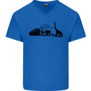 Noahs Ark Dinosaurs T-Rex Atheist Atheism Mens V-Neck Cotton T-Shirt Royal Blue