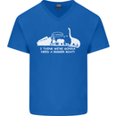 Noahs Ark Dinosaurs T-Rex Atheist Atheism Mens V-Neck Cotton T-Shirt Royal Blue