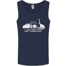 Noahs Ark Dinosaurs T-Rex Atheist Atheism Mens Vest Tank Top Navy Blue