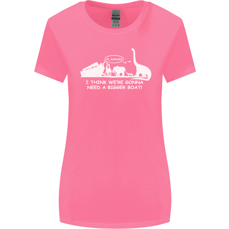 Noahs Ark Dinosaurs T-Rex Atheist Atheism Womens Wider Cut T-Shirt Azalea
