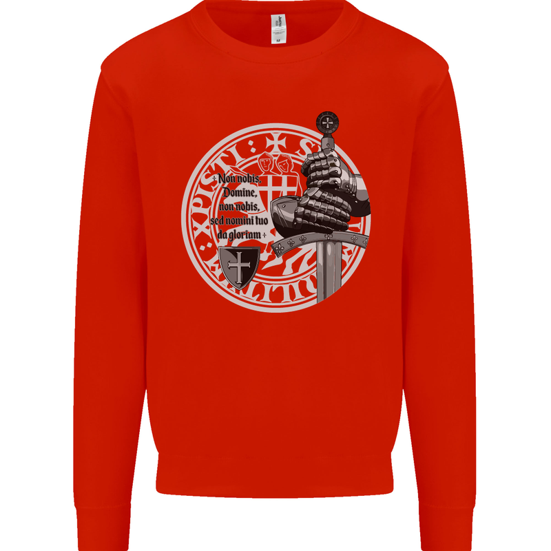 Non Nobie St. George's Day Knights Templar Mens Sweatshirt Jumper Bright Red