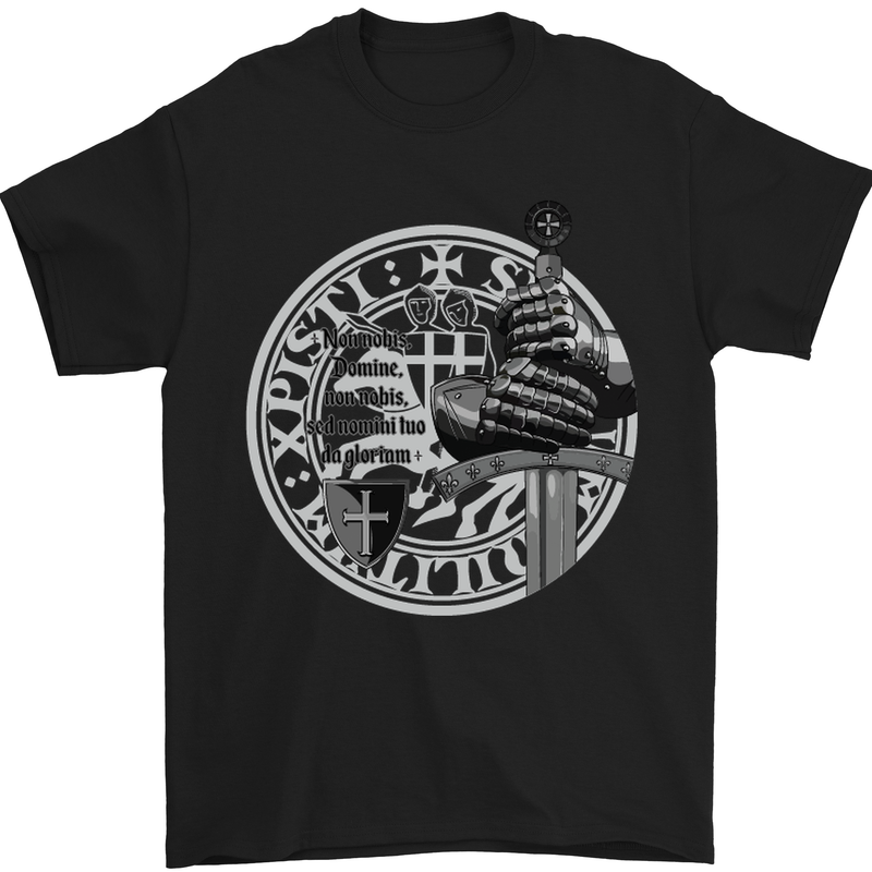 Non Nobie St. George's Day Knights Templar Mens T-Shirt Cotton Gildan Black
