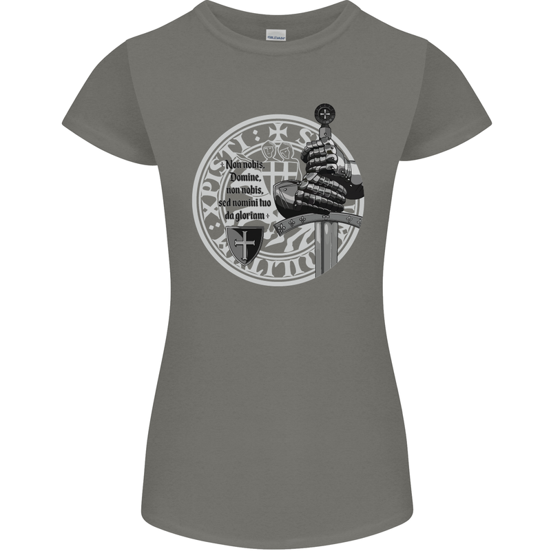 Non Nobie St. George's Day Knights Templar Womens Petite Cut T-Shirt Charcoal
