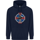 Non Nobis St. George Mens 80% Cotton Hoodie Navy Blue