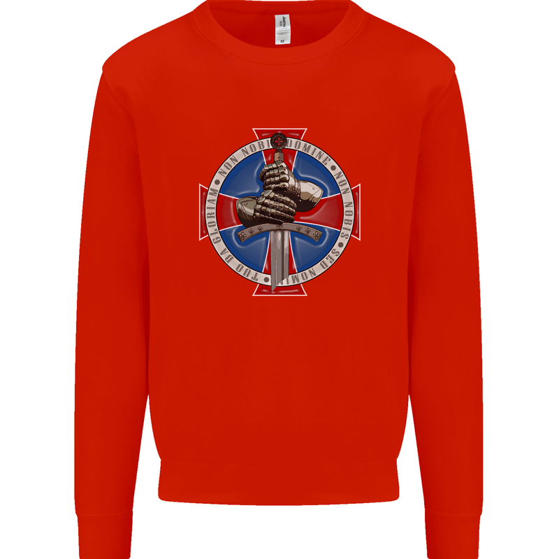 Non Nobis St. George Mens Sweatshirt Jumper Bright Red