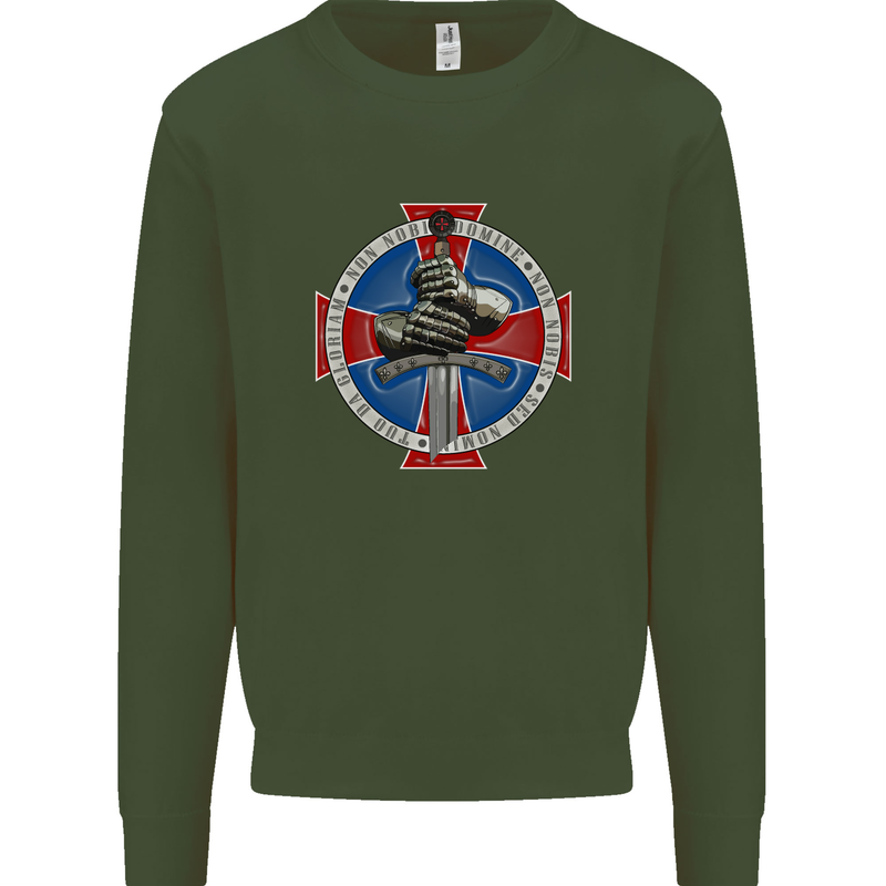 Non Nobis St. George Mens Sweatshirt Jumper Forest Green