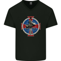 Non Nobis St. George Mens V-Neck Cotton T-Shirt Black