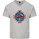 Non Nobis St. George Mens V-Neck Cotton T-Shirt Sports Grey