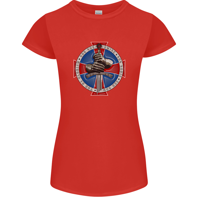 Non Nobis St. George Womens Petite Cut T-Shirt Red