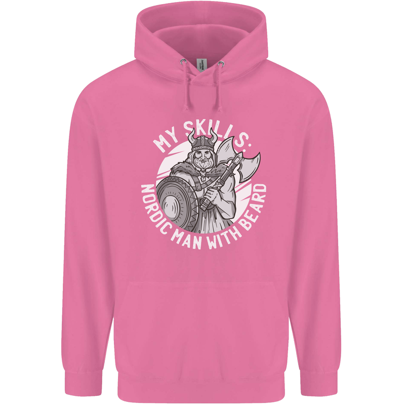 Nordic Man With Beard Funny Viking Childrens Kids Hoodie Azalea