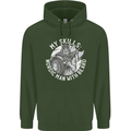 Nordic Man With Beard Funny Viking Childrens Kids Hoodie Forest Green