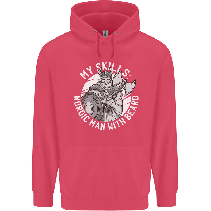 Nordic Man With Beard Funny Viking Childrens Kids Hoodie Heliconia