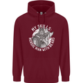 Nordic Man With Beard Funny Viking Childrens Kids Hoodie Maroon