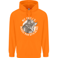 Nordic Man With Beard Funny Viking Childrens Kids Hoodie Orange