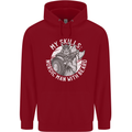 Nordic Man With Beard Funny Viking Childrens Kids Hoodie Red