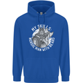 Nordic Man With Beard Funny Viking Childrens Kids Hoodie Royal Blue