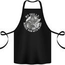 Nordic Man With Beard Funny Viking Cotton Apron 100% Organic Black