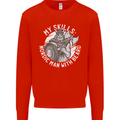Nordic Man With Beard Funny Viking Kids Sweatshirt Jumper Bright Red