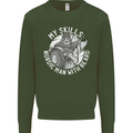 Nordic Man With Beard Funny Viking Kids Sweatshirt Jumper Forest Green