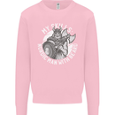 Nordic Man With Beard Funny Viking Kids Sweatshirt Jumper Light Pink