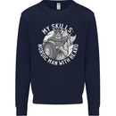 Nordic Man With Beard Funny Viking Kids Sweatshirt Jumper Navy Blue