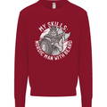 Nordic Man With Beard Funny Viking Kids Sweatshirt Jumper Red