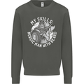 Nordic Man With Beard Funny Viking Kids Sweatshirt Jumper Storm Grey
