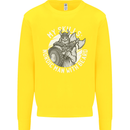 Nordic Man With Beard Funny Viking Kids Sweatshirt Jumper Yellow