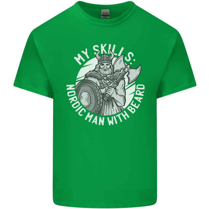 Nordic Man With Beard Funny Viking Kids T-Shirt Childrens Irish Green
