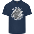 Nordic Man With Beard Funny Viking Kids T-Shirt Childrens Navy Blue