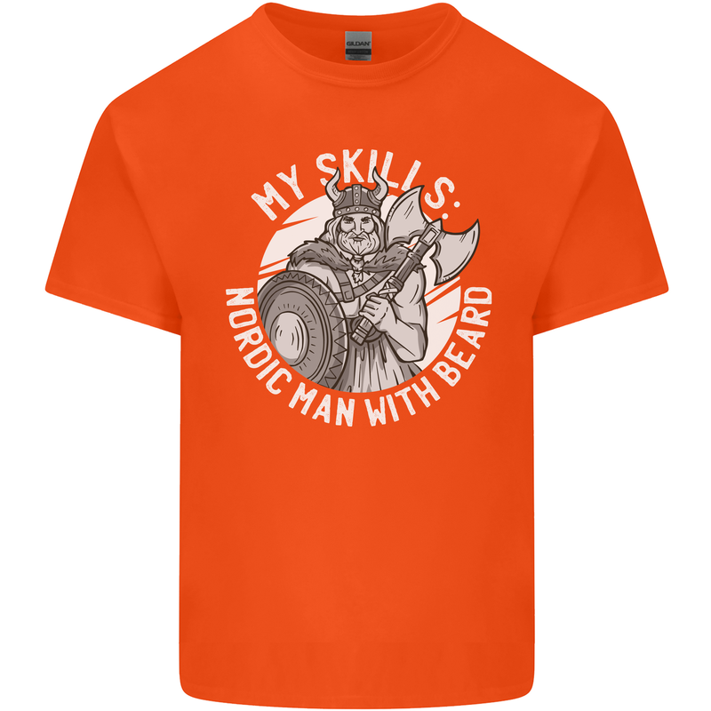 Nordic Man With Beard Funny Viking Kids T-Shirt Childrens Orange