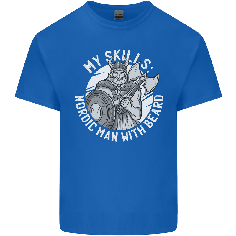 Nordic Man With Beard Funny Viking Kids T-Shirt Childrens Royal Blue
