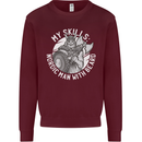 Nordic Man With Beard Funny Viking Mens Sweatshirt Jumper Maroon