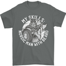 Nordic Man With Beard Funny Viking Mens T-Shirt 100% Cotton Charcoal