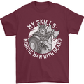 Nordic Man With Beard Funny Viking Mens T-Shirt 100% Cotton Maroon