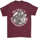 Nordic Man With Beard Funny Viking Mens T-Shirt 100% Cotton Maroon