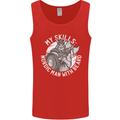 Nordic Man With Beard Funny Viking Mens Vest Tank Top Red