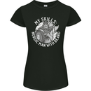 Nordic Man With Beard Funny Viking Womens Petite Cut T-Shirt Black