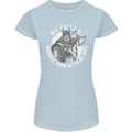 Nordic Man With Beard Funny Viking Womens Petite Cut T-Shirt Light Blue