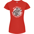 Nordic Man With Beard Funny Viking Womens Petite Cut T-Shirt Red