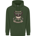 Nordic Warrior Viking Skull Childrens Kids Hoodie Forest Green